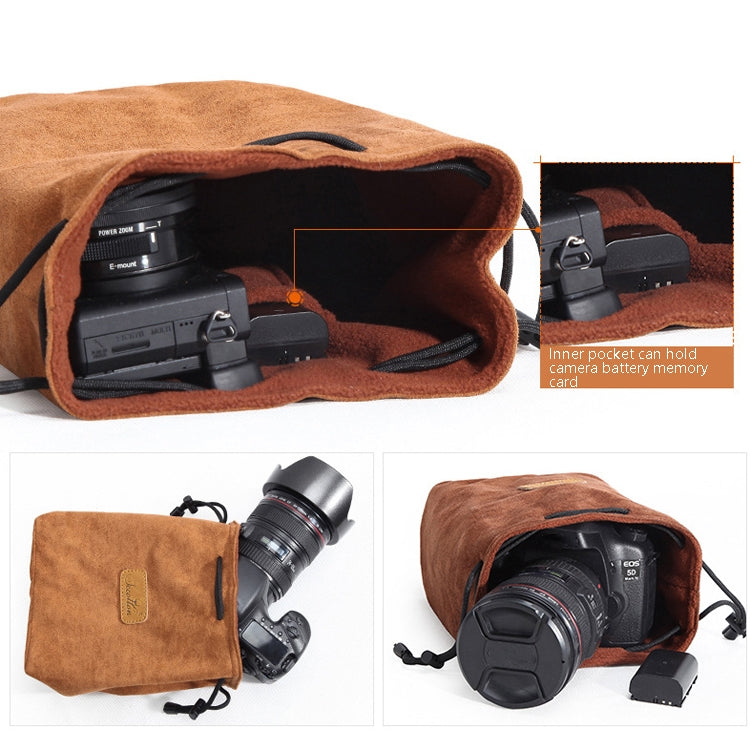 S.C.COTTON Liner Shockproof Digital Protection Portable SLR Lens Bag Micro Single Camera Bag Round Black L - Lens Bag by S.C.COTTON | Online Shopping South Africa | PMC Jewellery