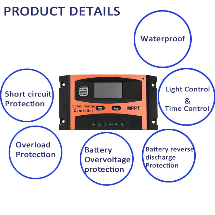 MPPT 12V/24V Automatic Identification Solar Controller With USB Output, Model: 60A - Others by PMC Jewellery | Online Shopping South Africa | PMC Jewellery