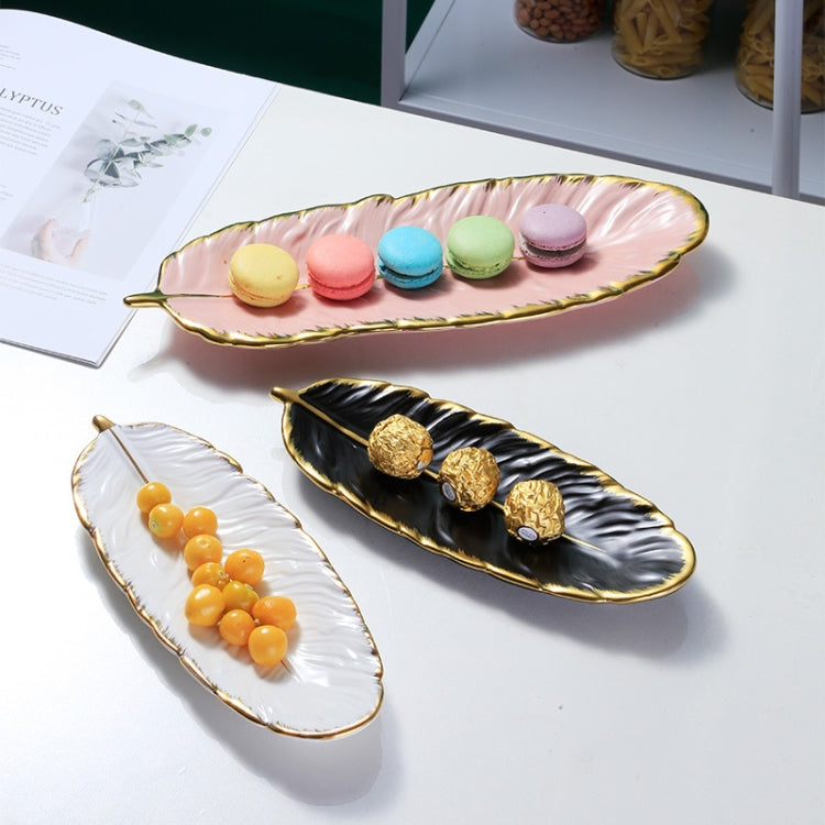 Phnom Penh Ceramic Dessert Plate Feather Plate Banana Leaf Fruit Dried Fruit Storage Tray, Size: Small (Matte  Black) - free shipping - PMC TechLife - Order now!