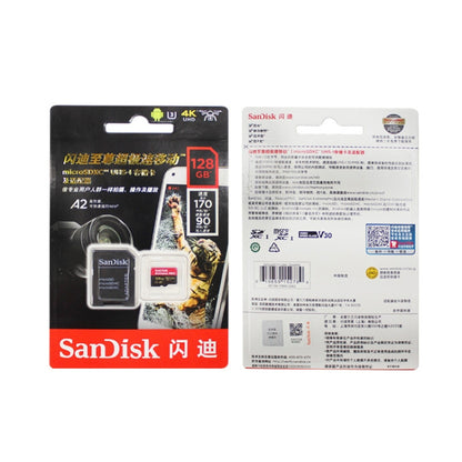 SanDisk U3 High-Speed Micro SD Card  TF Card Memory Card for GoPro Sports Camera, Drone, Monitoring 128GB(A2), Colour: Gold Card - Micro SD Card by SanDisk | Online Shopping South Africa | PMC Jewellery | Buy Now Pay Later Mobicred