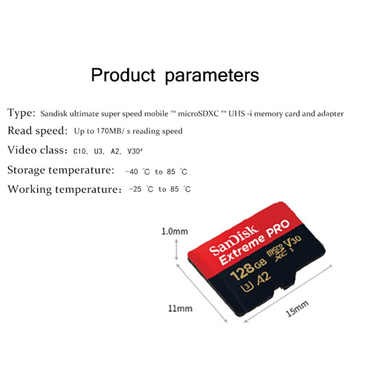 SanDisk U3 High-Speed Micro SD Card  TF Card Memory Card for GoPro Sports Camera, Drone, Monitoring 256GB(A2), Colour: Gold Card - Micro SD Card by SanDisk | Online Shopping South Africa | PMC Jewellery | Buy Now Pay Later Mobicred