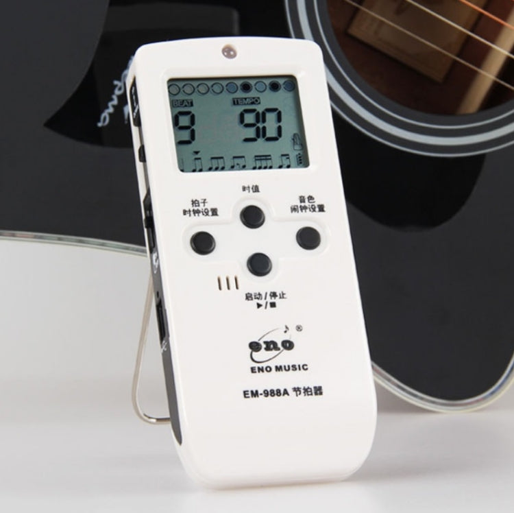 ENO EM-988A Electronic Vocal Rechargeable Metronome For Piano/Guitar/Drum/Guzheng/Violin(White) - Stringed Instruments by PMC Jewellery | Online Shopping South Africa | PMC Jewellery