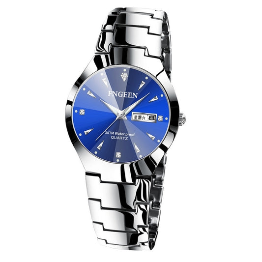 FNGEEN 5808 Men Fashion Steel Strap Quartz Watch Couple Watch(Stainless Steel Blue Surface) - Couple Watches by FNGEEN | Online Shopping South Africa | PMC Jewellery | Buy Now Pay Later Mobicred