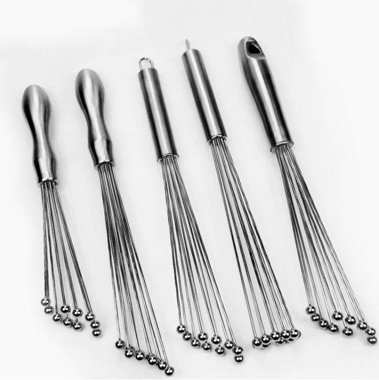2 PCS Manual Whisk Stainless Steel Glass Bead Egg Whisk Kitchen Household Hand-Held Baking Tools Type B 12 Inch - Stirrer & Squeezer by PMC TechLife | Online Shopping South Africa | PMC TechLife