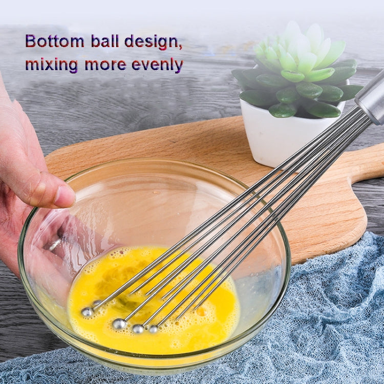 2 PCS Manual Whisk Stainless Steel Glass Bead Egg Whisk Kitchen Household Hand-Held Baking Tools Type B 10 Inch - Stirrer & Squeezer by PMC TechLife | Online Shopping South Africa | PMC TechLife