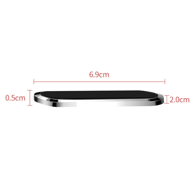 F601 4 PCS One Word Long Magnet Car Bracket Car Navigation Lazy Magnetic Metal Bracket(Rounded Silver) - Car Holders by PMC TechLife | Online Shopping South Africa | PMC TechLife