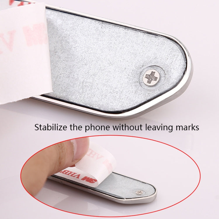 F601 4 PCS One Word Long Magnet Car Bracket Car Navigation Lazy Magnetic Metal Bracket(Rounded Gold) - Car Holders by PMC TechLife | Online Shopping South Africa | PMC TechLife