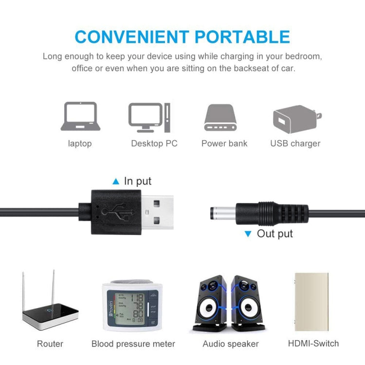 8 In 1 DC Power Cord USB Multi-Function Interchange Plug USB Charging Cable(Black) - Universal Power Adapter by PMC TechLife | Online Shopping South Africa | PMC TechLife