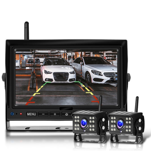 7 Inch Digital Wireless Reversing Image 1080P Video System Truck Monitoring Driving Recorder 2 Division+2 Night Video Camera - Rear View Cameras by PMC Jewellery | Online Shopping South Africa | PMC Jewellery
