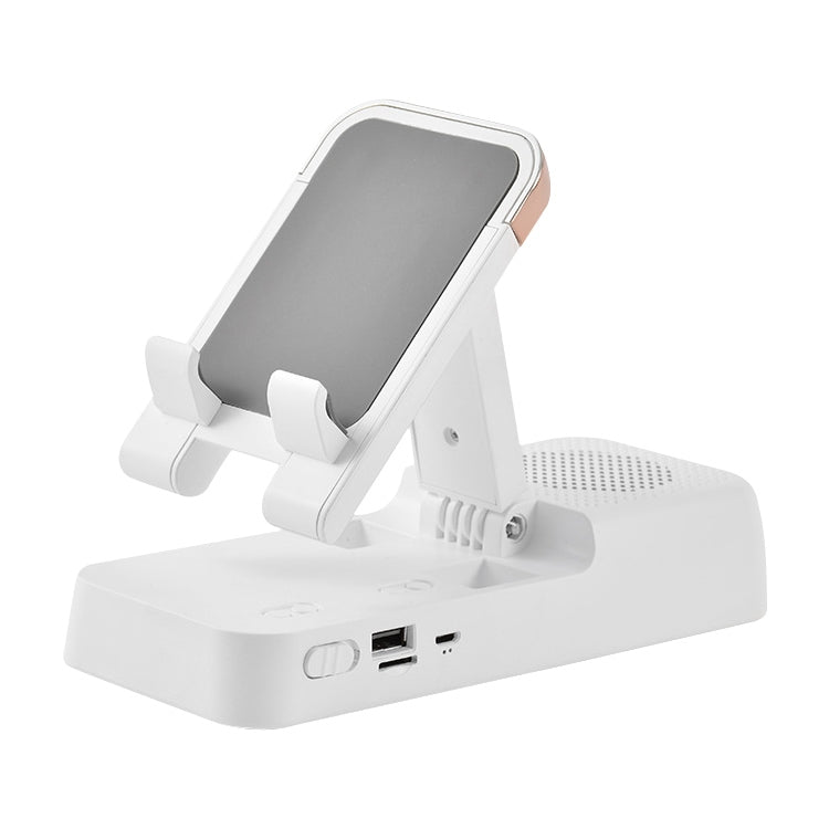 Multifunctional Desktop Stand For Mobile Phone And Tablet With Bluetooth Speaker(White) - Desktop Holder by PMC TechLife | Online Shopping South Africa | PMC TechLife