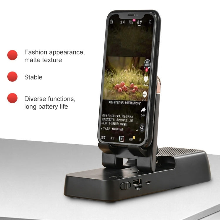 Multifunctional Desktop Stand For Mobile Phone And Tablet With Bluetooth Speaker(White) - Desktop Holder by PMC TechLife | Online Shopping South Africa | PMC TechLife