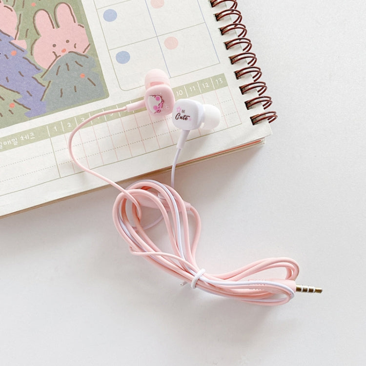 2 Pairs Heavy Bass Wired Headset Mobile Phone Universal Headset with Storage Box & Microphone(Pink Rat + Storage Box) - In Ear Wired Earphone by PMC TechLife | Online Shopping South Africa | PMC TechLife