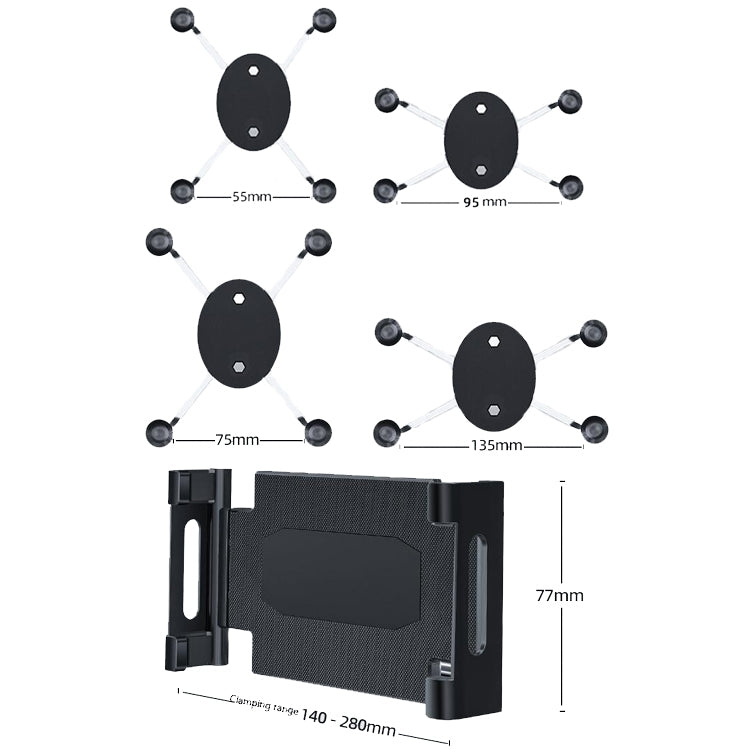 Curved Adhesive Car Instrument Table Bracket Car Mobile Phone Bracket Plastic Clamp Arm Style: Tablet Clip - Car Holders by PMC TechLife | Online Shopping South Africa | PMC TechLife