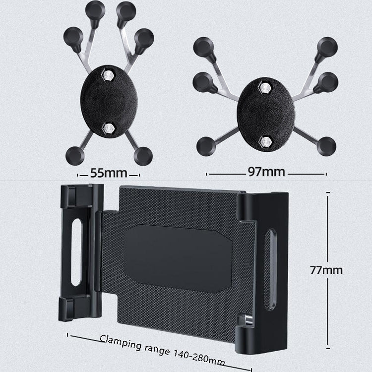 Car Headrest Bracket Motorcycle Rearview Mobile Phone Bracket Style: Plate Clamp - Car Holders by PMC TechLife | Online Shopping South Africa | PMC TechLife