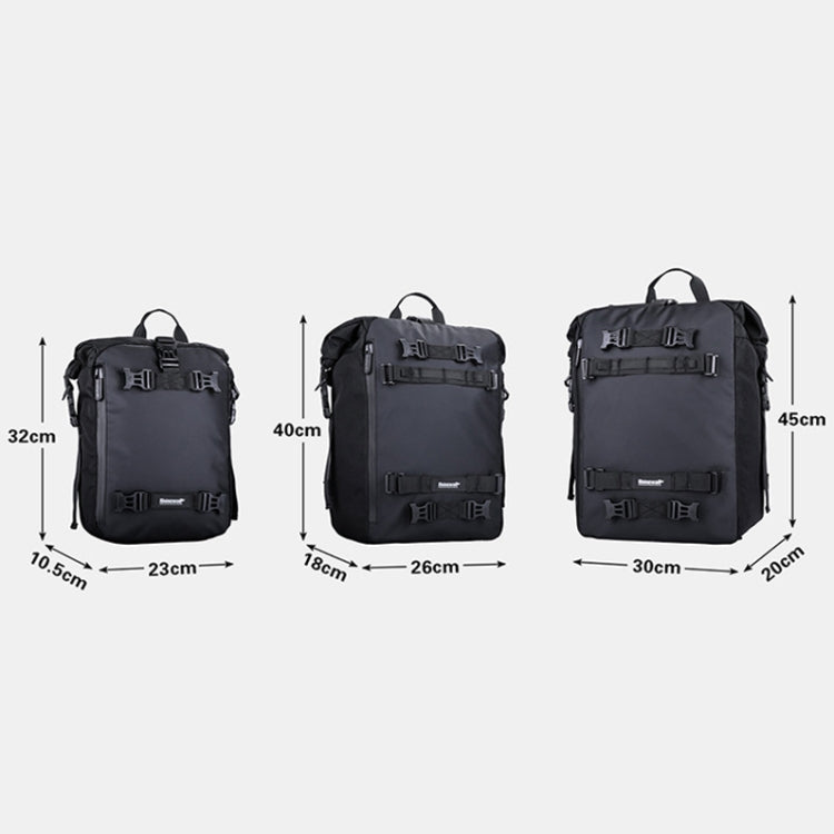 Rhinowalk Multi-Function Motorcycle Rear Seat Bag Combination Rear Shelf Pannier, Colour: Black 30L - free shipping - PMC TechLife - Order now!