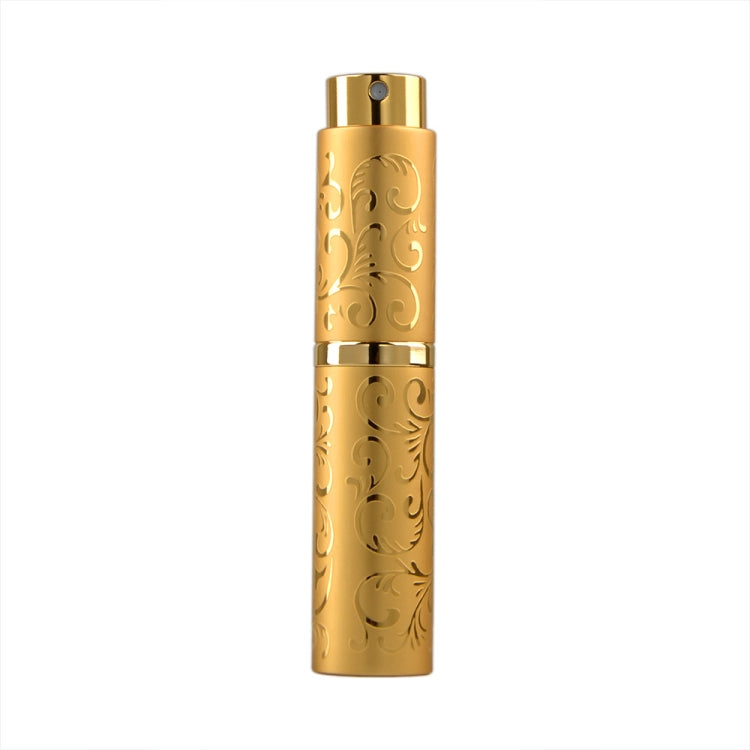 2 PCS Embossed Rotating Perfume Bottle Metal Discharge Bottle Sterilizing Alcohol Spray Bottle, Specification: 10ml(Golden) - Cosmetics bottle by PMC Jewellery | Online Shopping South Africa | PMC Jewellery