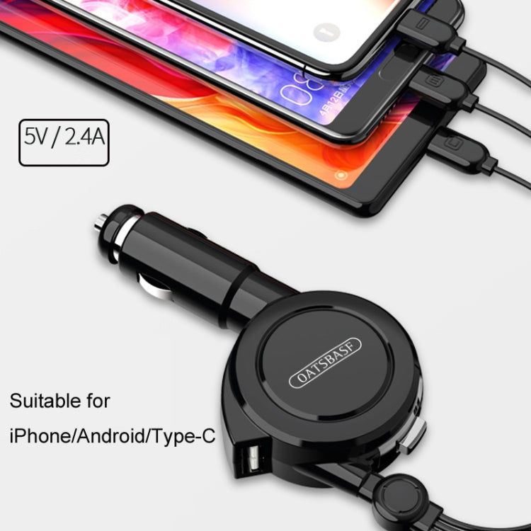 Oatsbasf 3 in 1 Multifunctional Car Charger Data Cable, Colour: 1M（Red） - free shipping - PMC TechLife - Order now!