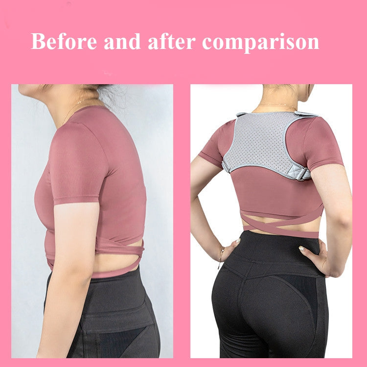 Adjustable Men And Women Invisible Back Correction Belt Adult And Child Hunchback Posture Correction Belt, Specification: Free Size(Pink) - Corrector by PMC Jewellery | Online Shopping South Africa | PMC Jewellery