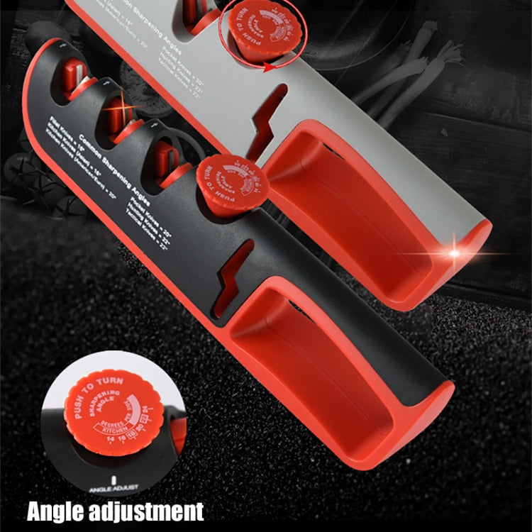 4- In-1 Adjustable Manual Knife Sharpener Multifunctional Knife Sharpener(Black Red) - Knife Sharpener by PMC TechLife | Online Shopping South Africa | PMC TechLife