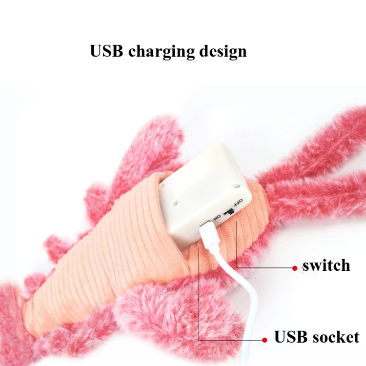 35cm Electric Jumping Shrimp USB Charging Simulation Lobster Funny Cat Plush Toy(Random Color) - Soft Toys by PMC Jewellery | Online Shopping South Africa | PMC Jewellery