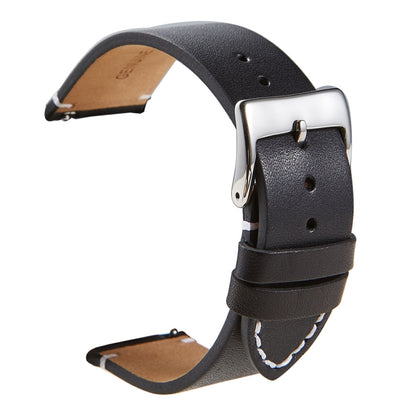 First Layer Retro Cowhide Frosted Leather Quick Release Universal Watch Band, Size： 18mm(Black) - 18mm Bands by PMC Jewellery | Online Shopping South Africa | PMC Jewellery | Buy Now Pay Later Mobicred