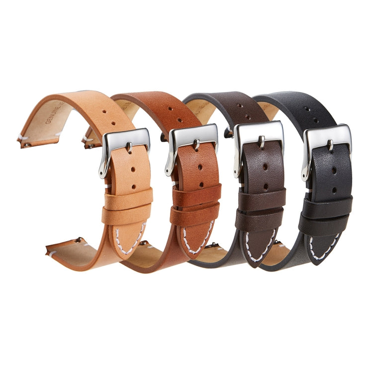 First Layer Retro Cowhide Frosted Leather Quick Release Universal Watch Band, Size： 18mm(Black) - 18mm Bands by PMC Jewellery | Online Shopping South Africa | PMC Jewellery | Buy Now Pay Later Mobicred