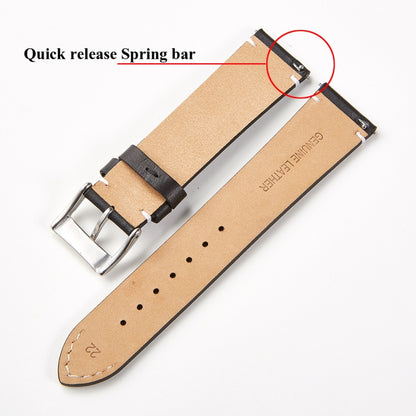 First Layer Retro Cowhide Frosted Leather Quick Release Universal Watch Band, Size： 18mm(Black) - 18mm Bands by PMC Jewellery | Online Shopping South Africa | PMC Jewellery | Buy Now Pay Later Mobicred