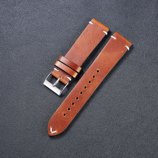 HB001 Color-Changing Retro Oil Wax Leather Universal Watch Band, Size: 18mm(Light Brown) - 18mm Bands by PMC Jewellery | Online Shopping South Africa | PMC Jewellery | Buy Now Pay Later Mobicred