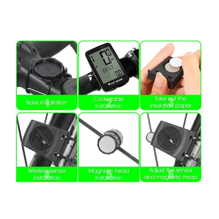WEST BIKING Mountain Road Bike Five Language Code Table USB Riding Wireless Code Table Speedometer(Black) - Speedometers by WEST BIKING | Online Shopping South Africa | PMC TechLife | Buy Now Pay Later Mobicred
