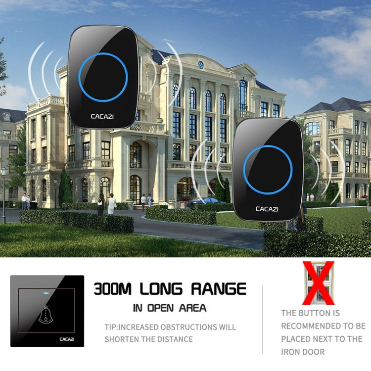 CACAZI H10 1 For 1 Wireless Smart Doorbell without Battery, Plug:UK Plug(White) - Wireless Doorbell by CACAZI | Online Shopping South Africa | PMC TechLife | Buy Now Pay Later Mobicred