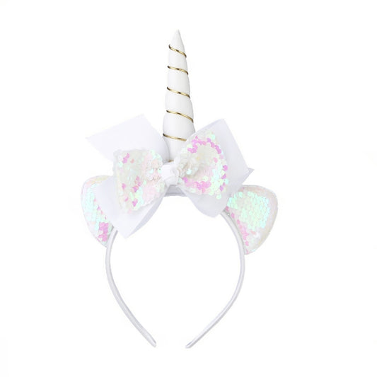 2 PCS F036 Unicorn Headband Children Birthday Festival Party Hair Accessories(White 1) - Holiday Decorations by PMC Jewellery | Online Shopping South Africa | PMC Jewellery