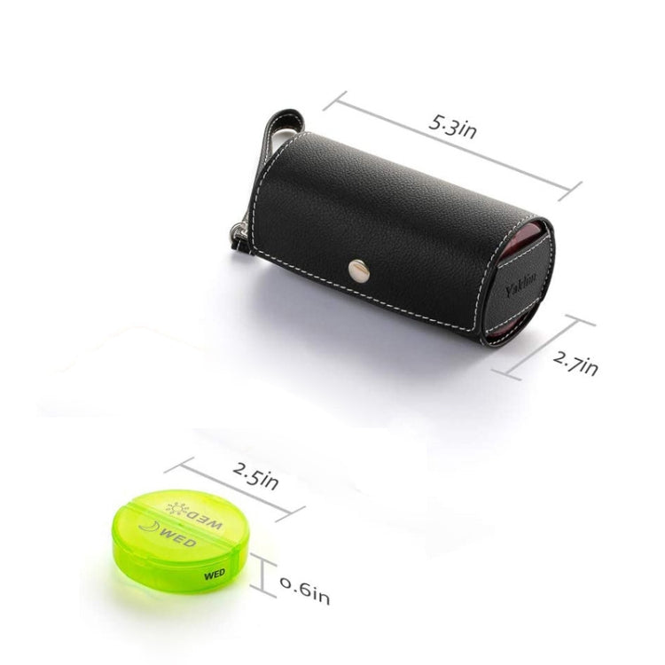 One Week Use Portable Plastic 14-Compartment Pill Box Leather Bag(14x7.5x6.5cm) - Pill Boxes by PMC TechLife | Online Shopping South Africa | PMC TechLife