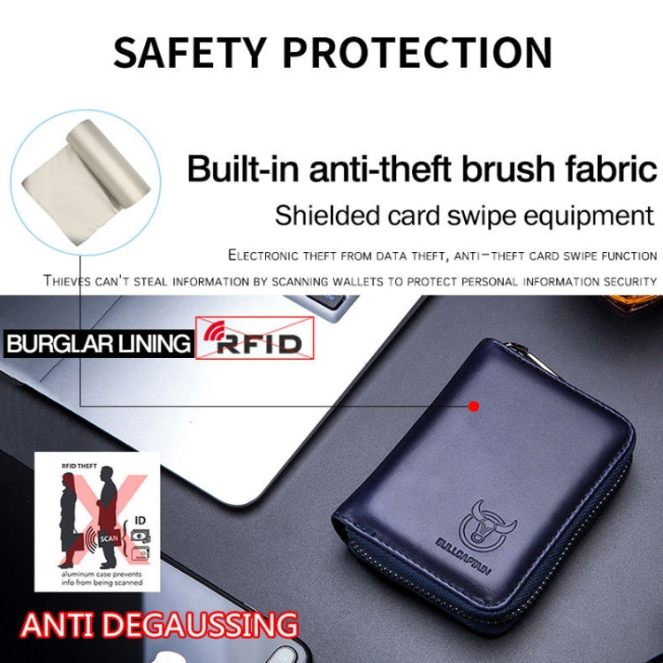BULL CAPTAIN 05 Head Layer Leather Card Bag Men Casual Leather Driver License Card Package(Black) - Card & Passport Bags by PMC TechLife | Online Shopping South Africa | PMC TechLife