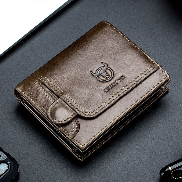 BULL CAPTAIN 037 First-Layer Cowhide Men Leather Wallet Driver License Coin Purse(Brown) - free shipping - PMC TechLife - Order now!