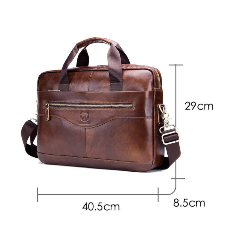 BULL CAPTAIN 044 14 Inch Handheld Computer Briefcase Men Leather Messenger Bag(Brown) - Handbags by BULL CAPTAIN | Online Shopping South Africa | PMC Jewellery | Buy Now Pay Later Mobicred