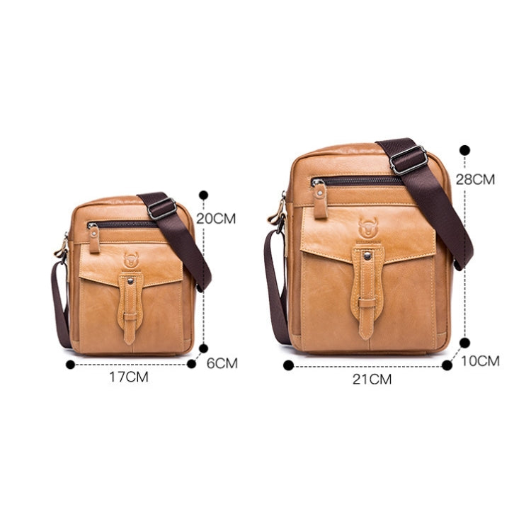 BULL CAPTAIN 053 Men Messenger Bag Cowhide Large Capacity Briefcase, Specification：Small (Dark Brown) - Single-shoulder Bags by BULL CAPTAIN | Online Shopping South Africa | PMC Jewellery