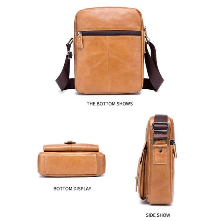 BULL CAPTAIN 053 Men Messenger Bag Cowhide Large Capacity Briefcase, Specification���Small (Dark Brown) - Single-shoulder Bags by BULL CAPTAIN | Online Shopping South Africa | PMC TechLife | Buy Now Pay Later Mobicred