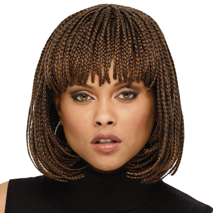 B2622 Full Top Synthetic Headgear Braid Wig(Brown) - Wigs by PMC Jewellery | Online Shopping South Africa | PMC Jewellery