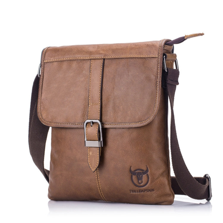 BULL CAPTAIN 034 Men Leather Shoulder Bag Sports Outdoor First-Layer Cowhide Bag(Brown) - free shipping - PMC TechLife - Order now!