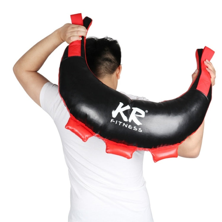 KR Fitness Training Sandbag Weight-Bearing Exercise Equipment Croissant without Filler(Black Leather + Green Ribbon) - Fitness Equipments by PMC Jewellery | Online Shopping South Africa | PMC Jewellery