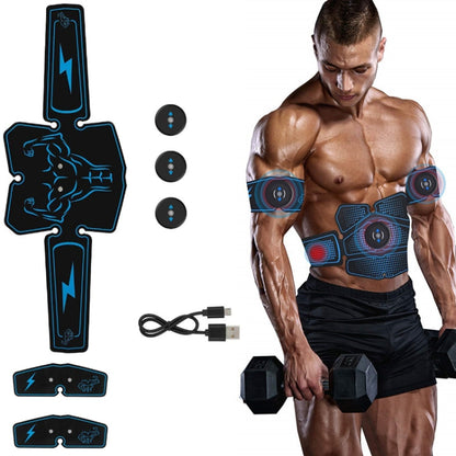 1082 EMS Muscle Training Abdominal Muscle Stimulator Home Fitness Belt(8 Pieces Blue Human Word Belt) - Fitness Equipments by PMC Jewellery | Online Shopping South Africa | PMC Jewellery