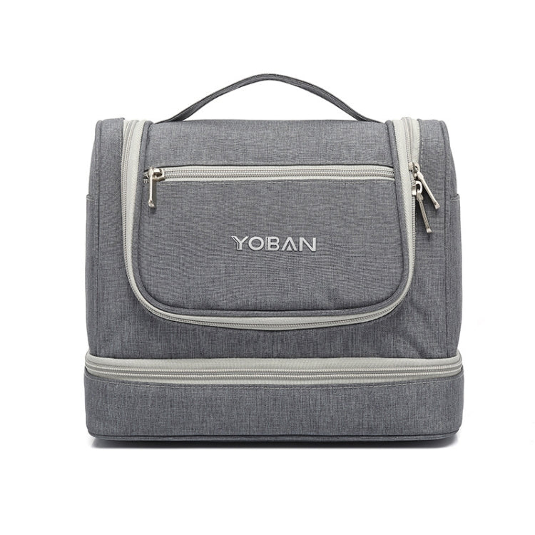 YOBAN Y-1551L Travel Cosmetic Bag Large-Capacity Outdoor Storage Bag Hook Portable Anti-Mold Dry And Wet Separation Wash Bag(Grey) - Storage Boxes by PMC Jewellery | Online Shopping South Africa | PMC Jewellery