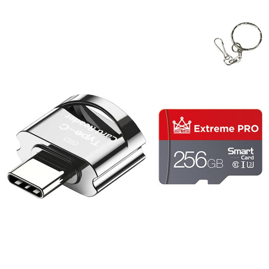 C10 TYPE-C Interface Mobile Phone Memory Card, Capacity: 256GB(Silver Gray) - Micro SD Card by PMC Jewellery | Online Shopping South Africa | PMC Jewellery