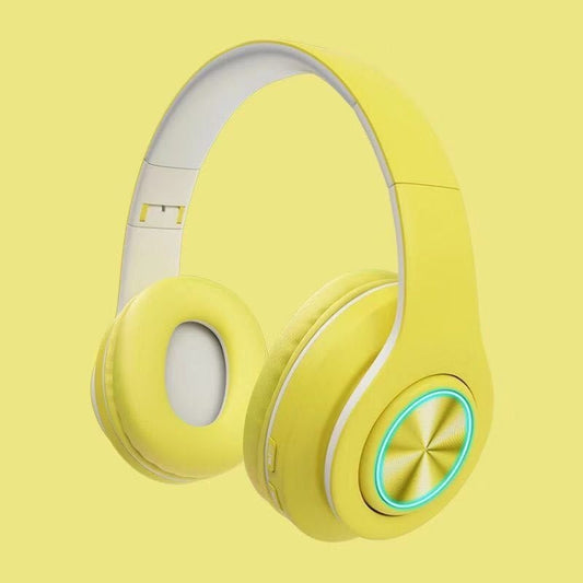 B39 Macaron Wireless Bluetooth Headset Foldable Gaming Headset Support TF Card(Lemon Yellow) - Headset & Headphone by PMC Jewellery | Online Shopping South Africa | PMC Jewellery