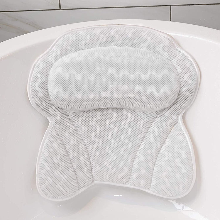 Machine Washable Mesh Cloth 3D Wave Bathtub Pillow Bathroom Bath Headrest(White) - Bath Pillows by PMC TechLife | Online Shopping South Africa | PMC TechLife