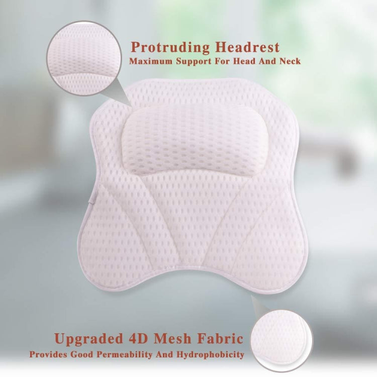 Machine Washable Mesh Cloth 3D Wave Bathtub Pillow Bathroom Bath Headrest(White) - Bath Pillows by PMC TechLife | Online Shopping South Africa | PMC TechLife
