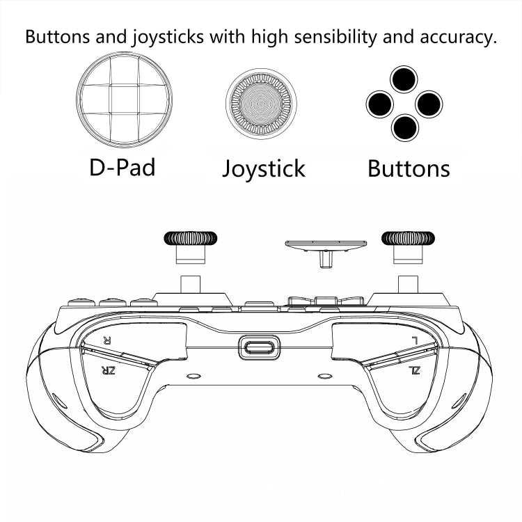 Wired Gamepad For Nintendo Switch / Android / iOS / PC(S818W Left Red Right Blue) - Gamepads by PMC TechLife | Online Shopping South Africa | PMC TechLife