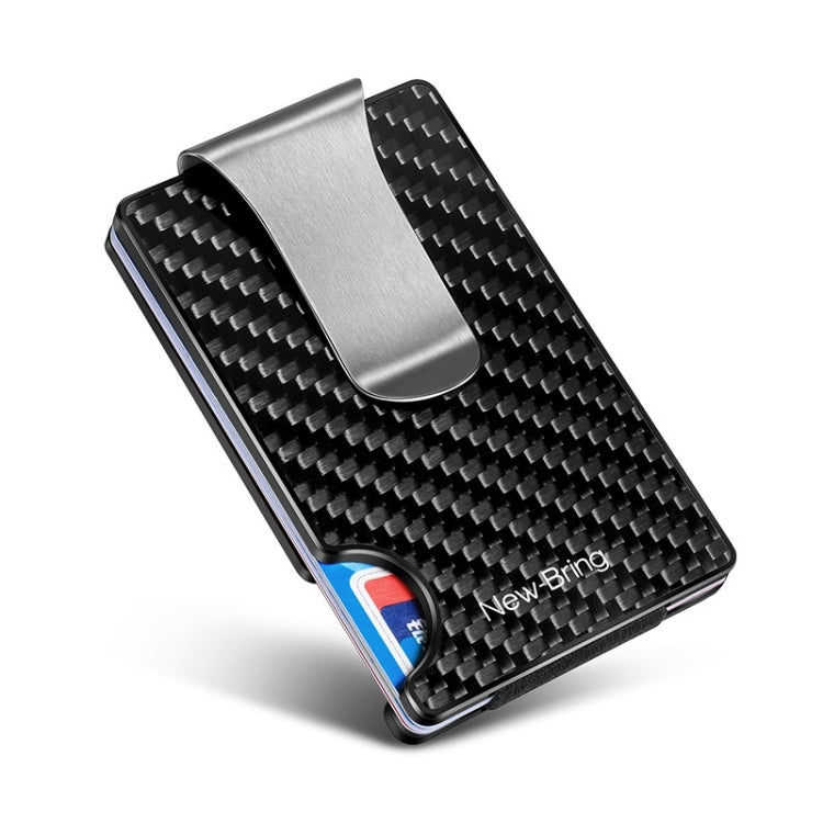 New-Bring Metal Carbon Fiber Wallet Ultra-Thin Card Holder Male RFID Anti-Theft Simple Wallet Bank Credit Card Storage Device(Black) - Card & Passport Bags by New-Bring | Online Shopping South Africa | PMC TechLife | Buy Now Pay Later Mobicred