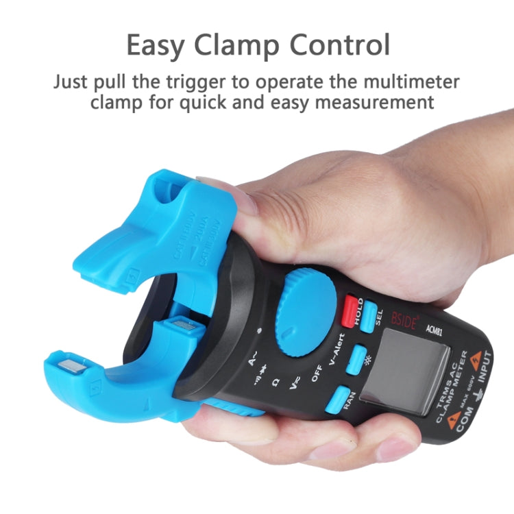 BSIDE ACM81 Digital Clamp Meter Auto-Rang 1mA Accuracy 200A Current DC AC Multimeter(Black) - Digital Multimeter by BSIDE | Online Shopping South Africa | PMC TechLife | Buy Now Pay Later Mobicred