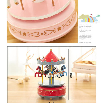 Sky City Carousel Clockwork Music Box Couples Birthday Gift(K0132 Star Pink) - Music Box by PMC Jewellery | Online Shopping South Africa | PMC Jewellery